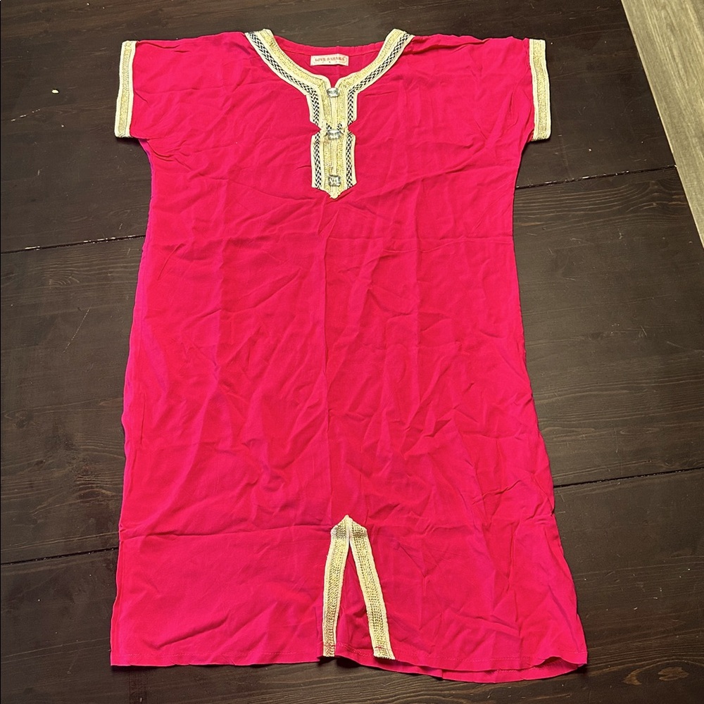 Elegant Pink Midi Dress with Embellished Details